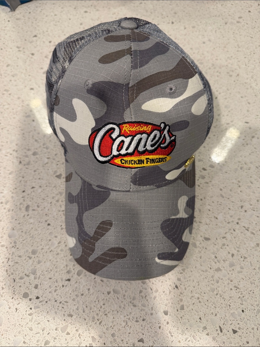 Gray Camo Logo Trucker Hat